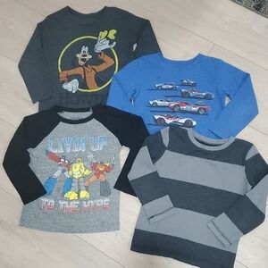Kids Graphic Long Sleeve Shirts Set Size 4